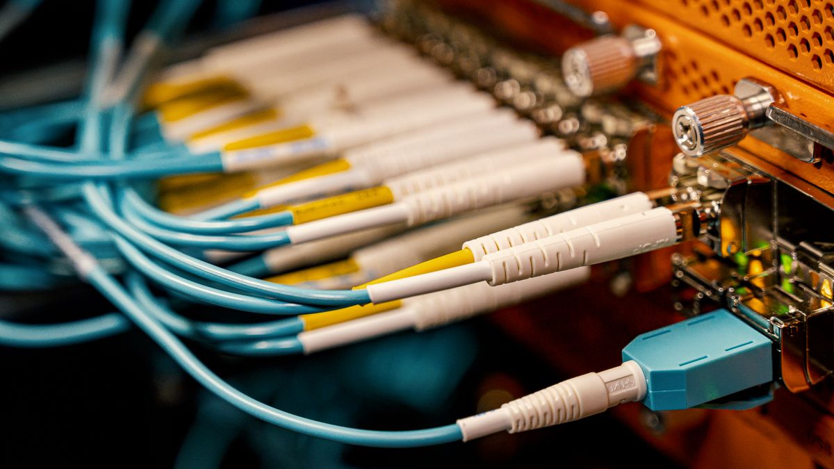 Cables de red conectados a un switch administrable