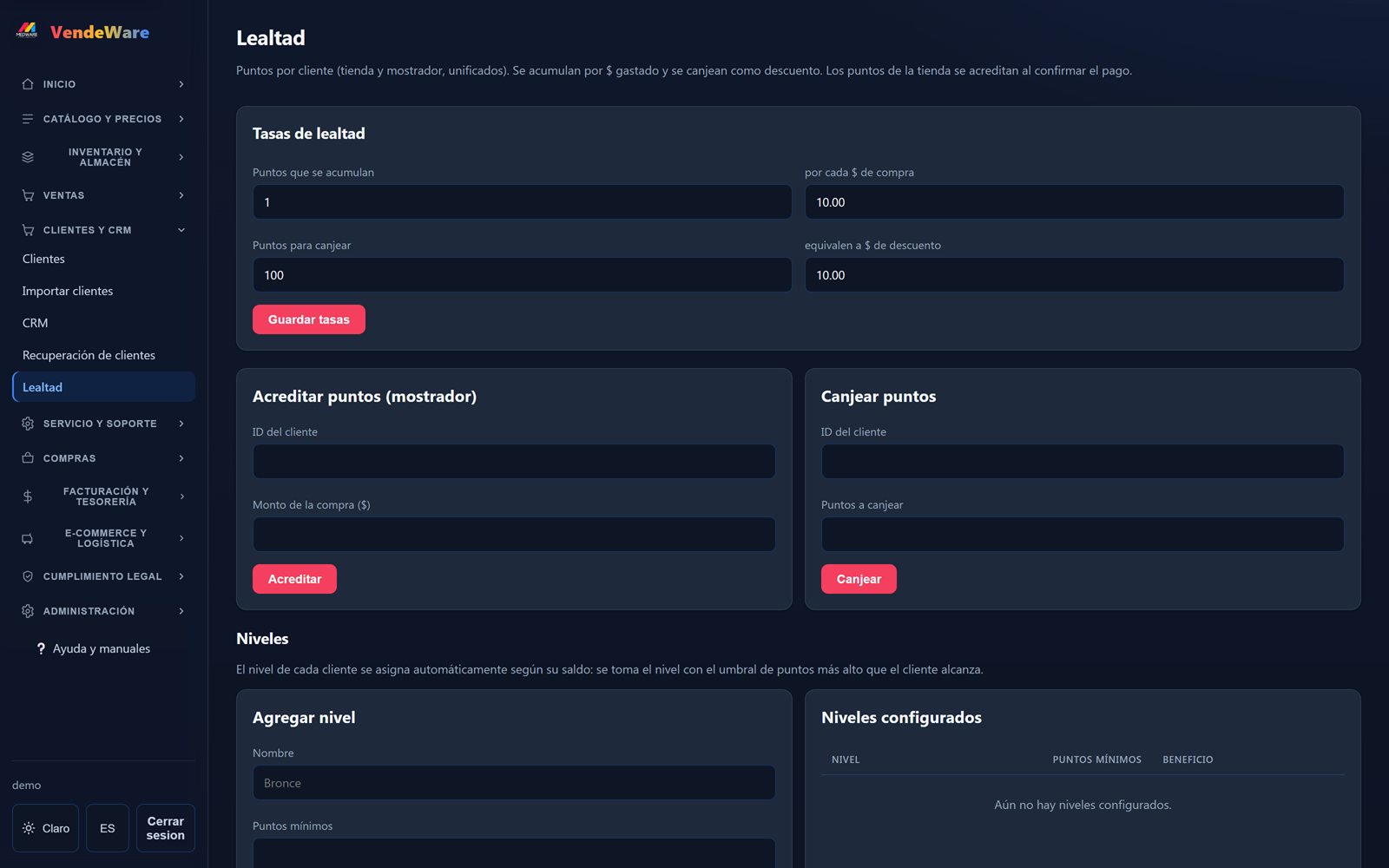 Programa de lealtad de VendeWare para comercios tapatíos
