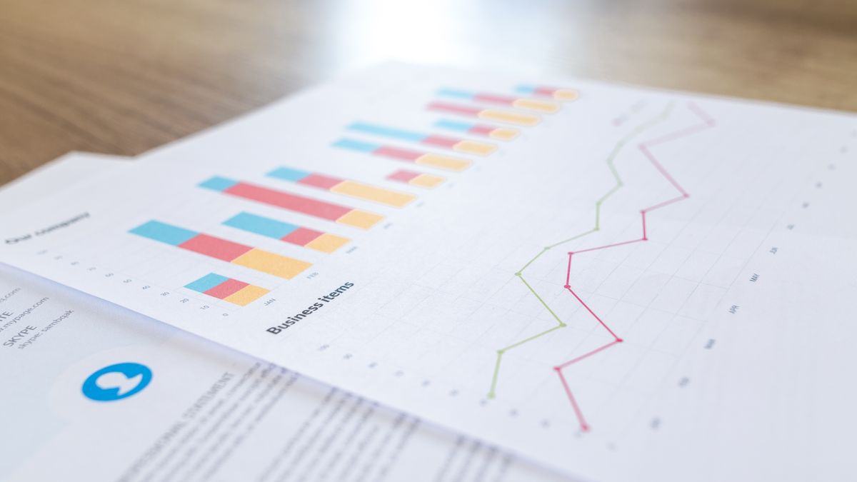 Reporte de negocio con gráficas de indicadores